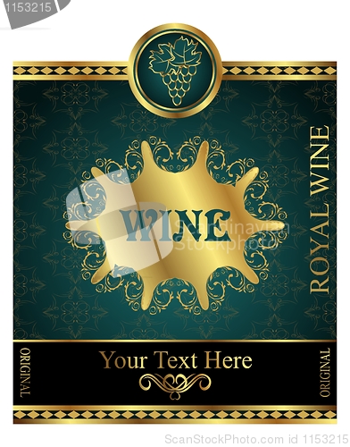 Image of golden label for packing wine