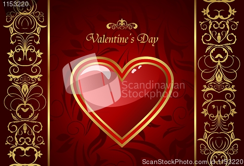 Image of creative Valentine greeting card with heart