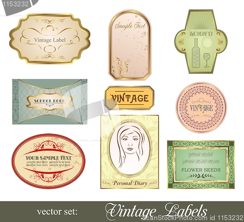 Image of set retro variation vintage labels