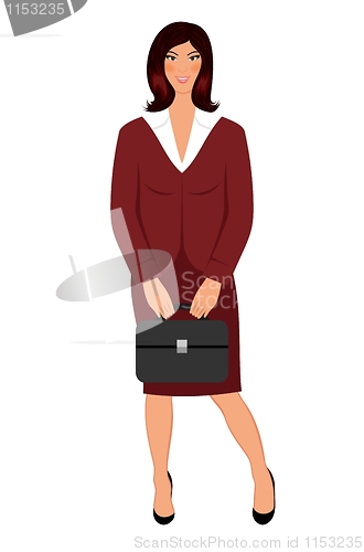 Image of business women with case isolated