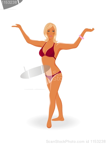 Image of beautiful sunbathe girl isolated