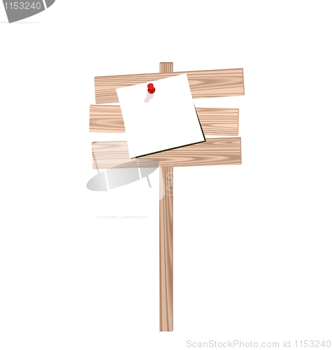 Image of Illustration of wood billboard with attached blank paper