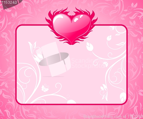 Image of congratulation card with heart for Valentine's day