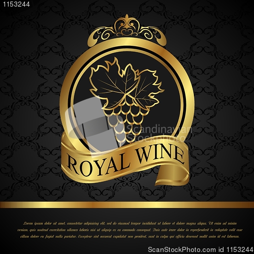 Image of golden label for packing wine