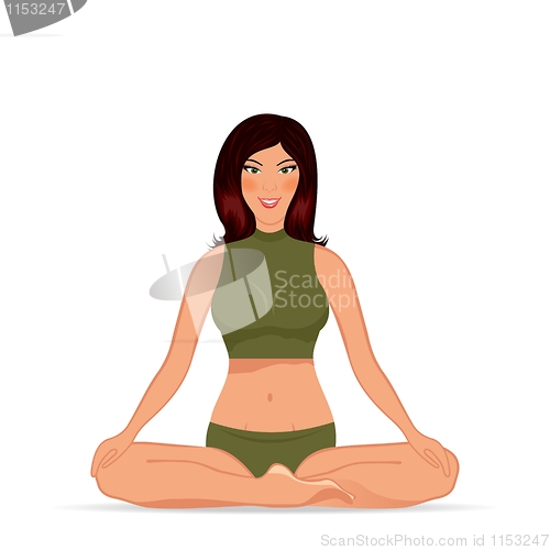 Image of young woman doing yoga exercise