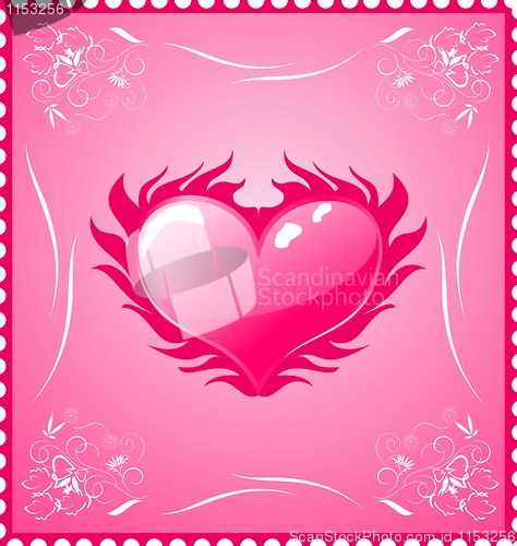 Image of romantic stamp for Valentine's day