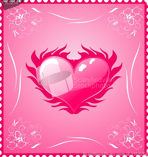 Image of romantic stamp for Valentine's day