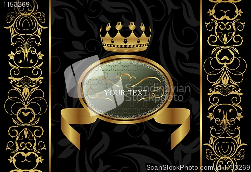 Image of ornate background with crown