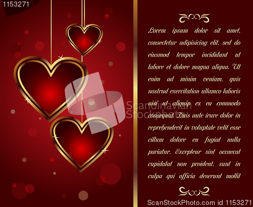 Image of card with heart for Valentine's day - vector