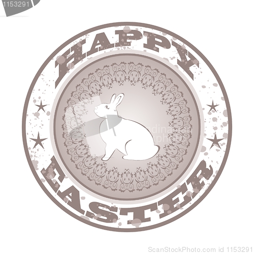 Image of Easter grunge stamp with bunny