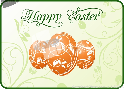 Image of Easter set eggs on floral background