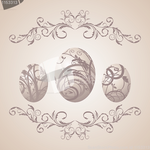 Image of vintage Easter background with eggs