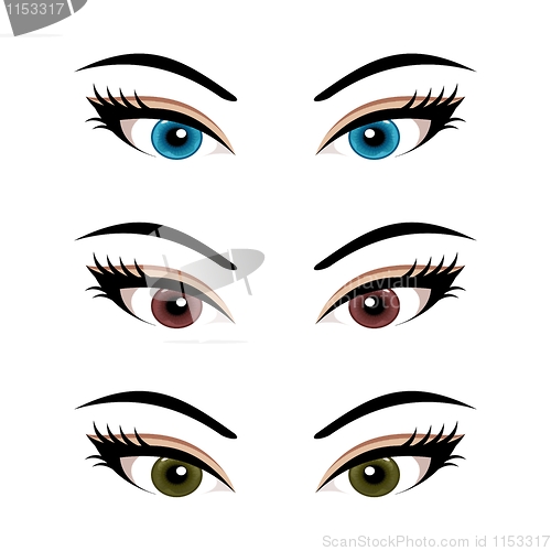 Image of set female eyes isolated (3)