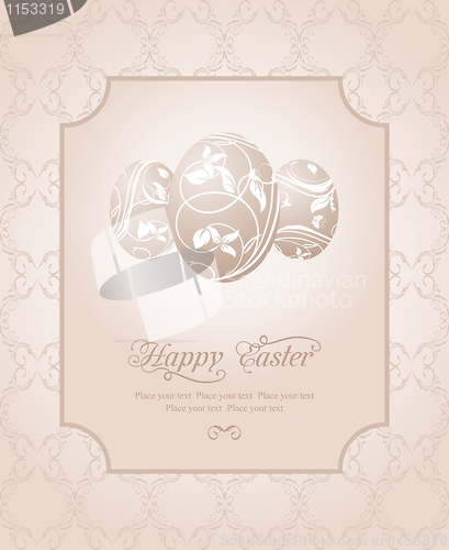 Image of Easter vintage card with set eggs