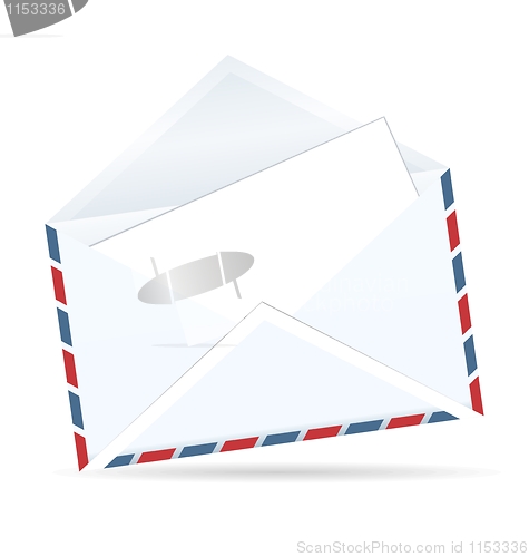 Image of Realistic illustration of open envelope of post