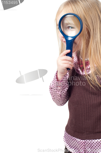 Image of Portrait of little cute girl with long hair