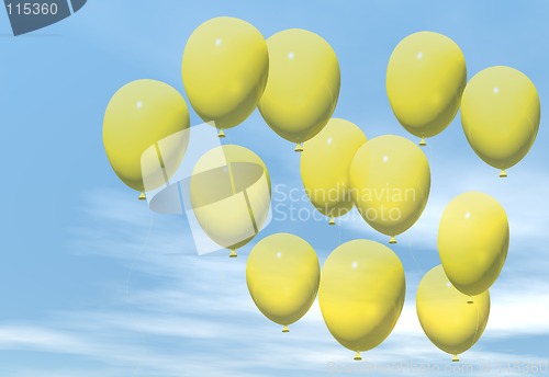 Image of Yellow balloons