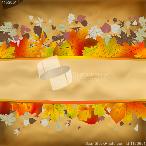 Image of Autumn Vintage Background On Old Paper. EPS 8