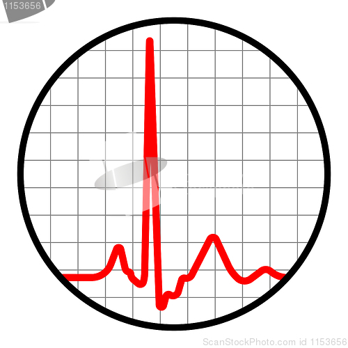 Image of Cardiogram icon. Black and red. EPS 8