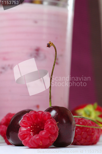 Image of Yogurt with raspberries