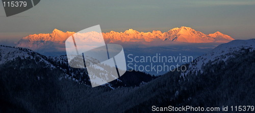Image of mountains during sunset