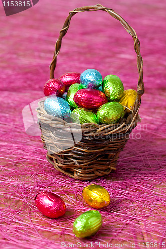 Image of Easter eggs in a basket