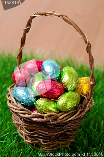Image of Easter eggs in a basket