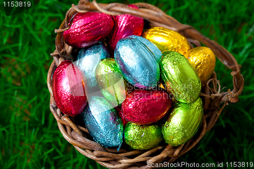 Image of Easter eggs in a basket