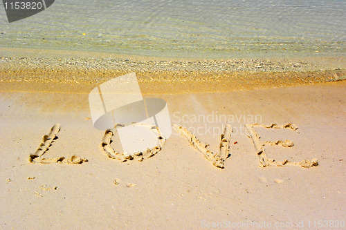 Image of Love in sand