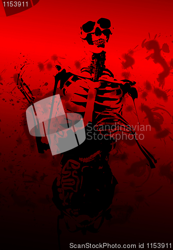 Image of Bloody 2D Skeleton With Guts