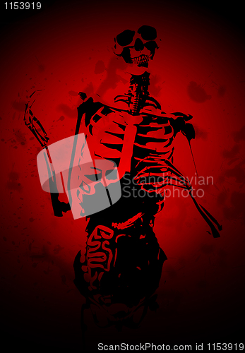 Image of Bloody 2D Skeleton With Guts