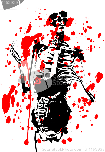 Image of Bloody 2D Skeleton With Guts