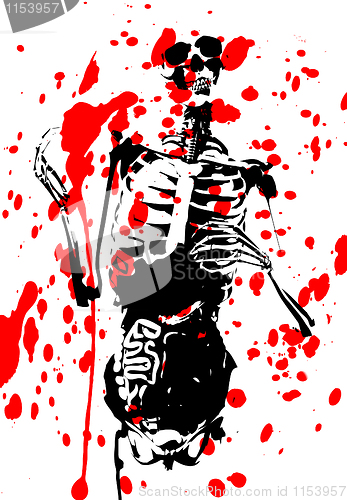 Image of Bloody 2D Skeleton With Guts