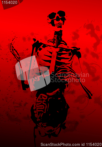 Image of Bloody 2D Skeleton With Guts