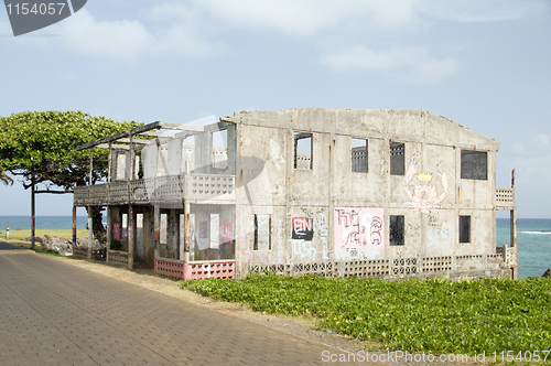 Image of abandoned building ruin shell Corn Island Nicaragua