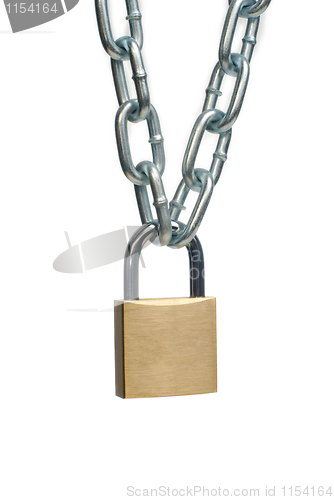 Image of Closed padlock and chain 