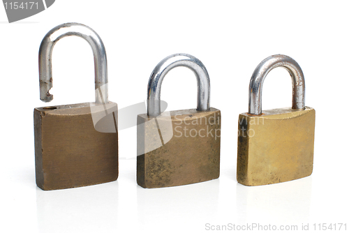 Image of Three security gold locks