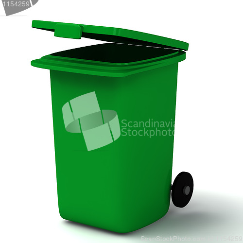 Image of 3d open green container