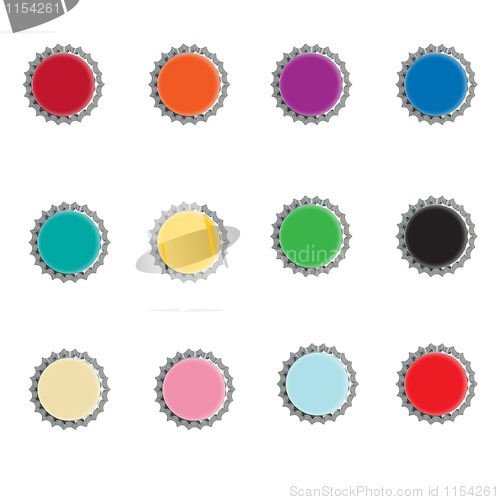 Image of colorful bottle caps