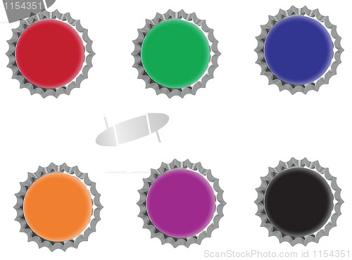 Image of colorful bottle caps