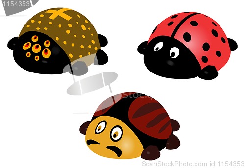 Image of illustration of ladybird, bug, spider