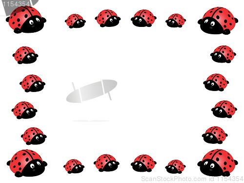 Image of illustration vector frame of ladybird