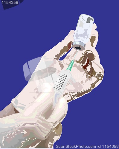 Image of hypodermic syringe vector illustration