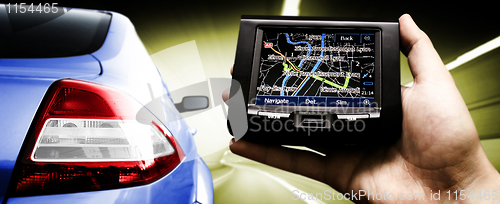 Image of Gps in a man hand.