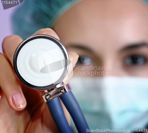 Image of Young doctor with stethoscope.