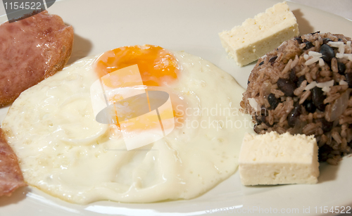 Image of Nicaragua breakfast eggs gallo pinto rice beans