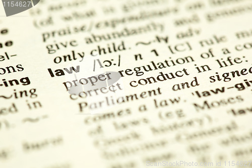 Image of Dictionary definition of the word LAW