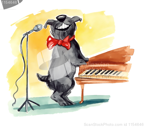 Image of shaggy dog singing