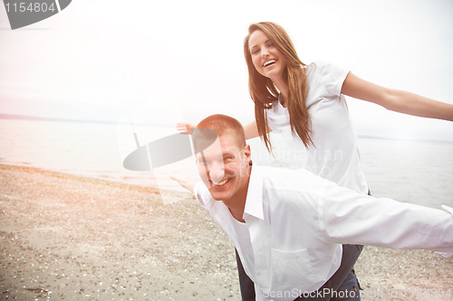Image of Happy caucasian couple