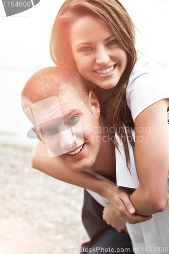 Image of Happy caucasian couple